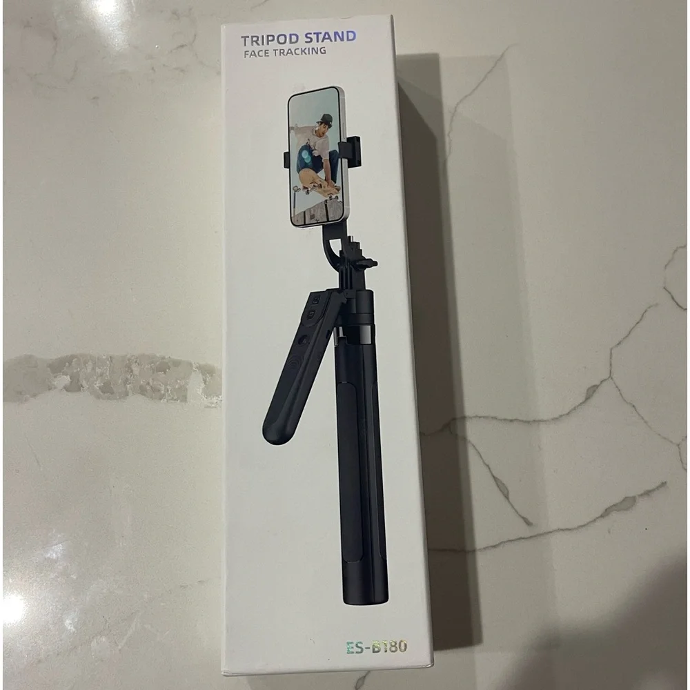 NIB ES-B180 Black Portable Face Tracking Tripod Stand Compatible for Smartphone